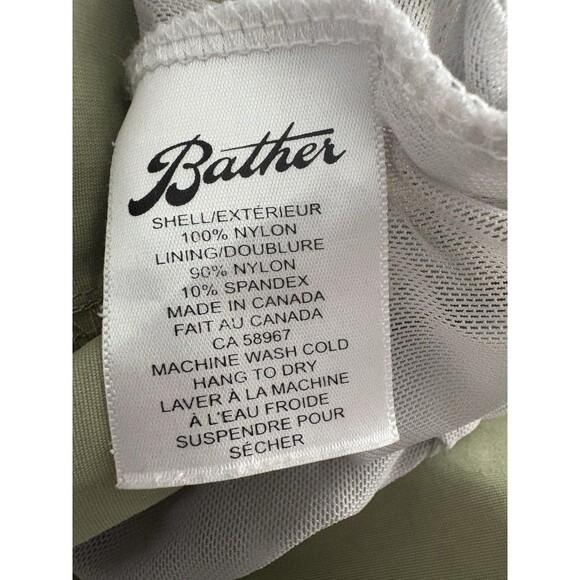 Bather Swim Trunks Shorts Mens Medium Olive Green Drawstring Liner Pool Beach - Picture 16 of 16